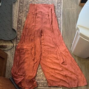 AMPERSAND AVE Terracotta Wide-Leg Pants